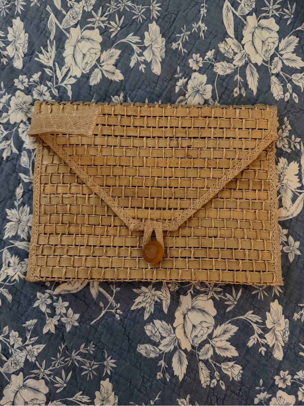 Woven Envelope Clutch in Natural Tan